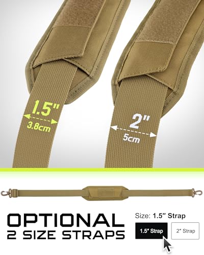 WYNEX Shoulder Strap, 55 inch Universal Bag Strap Replacement with Pad | Single Shoulder Strap with Detachable Thick Pad, Crossbody Bag Strap for Tactical Pouch Tool Bag Messenger Bag Luggage Duffle - color: Khaki, size: 1.5“ Strap