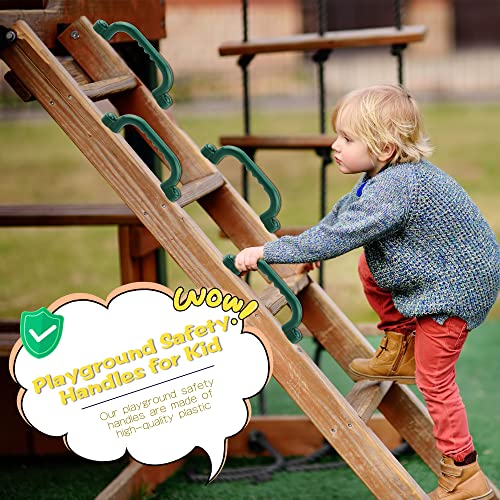 8 Pieces Playground Safety Handles Swing Set Handles Playset Grab Handle for Kids Boys Girls Outdoor Play House Frame Accessories - color: Green