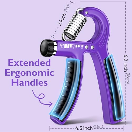 FitBeast Grip Strengthener Forearm Strengthener, Adjustable Hand Grip Strengthener for Strength Training & Rehabilitation, 10-132 lbs Resistance, Ideal for Athletes and Physical Therapy (1 Piece) - color: Purple