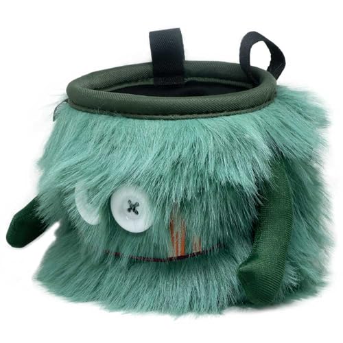 8BPLUS Chalk Bag for Rock Climbing and Bouldering, Chalk Pouch incl Belt & Biner – Cute Funny Character Design, Wide Opening, Gear with Personality, Gift for Climbers - style: FLINT