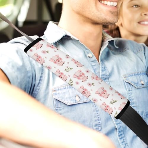 1 Pair Universal Soft and Comfortable Seat Belt Shoulder Pad for Kids, Stroller Pushchair High Chair, Pig Pink Animal Shoulder Protector, Anti-Slip Pad - color: Pattern 972