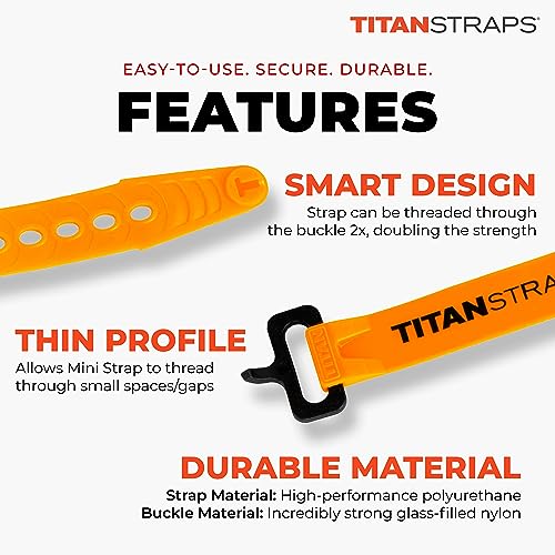 Titan Utility Straps – Mini Straps Set to Organize Computer Cables, Arts & Crafts, and Fishing Rods (10" Length / 4-Pack, Sunflower) - color: Sunflower, size: 10" Length / 4 Pack