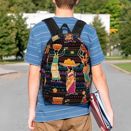 African Tribes Laptop Backpack African Art Backpack Bag With Adjustable Shoulder Straps - color: African Tribe _I1001
