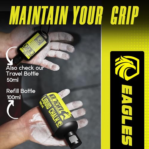 EAGLES Pro Grade Gym Liquid Chalk 60, 120 or 280ml Mess-Free Chalk for Weightlifting, Gymnastics Rock Climbing, Pole Grip, Sports Dries in Seconds - Sweat-Resistant and Long Lasting - style: 120ml