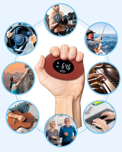 Hand Grip Strength Tester Trainer, Digital Hand Gripper Strengthener Up to 395 Lbs (180kg), Hand Gripper Strength with Counting, Stress Balls for Sport