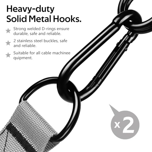 Exercise Handles, Cable Machine Handles for Gym Cable Attachments Training | 2 Pack Heavy Duty Handle with Non Slip Grip for Cable Machines, Pull Down Workouts, Resistance Bands and Home Gym Equipment - color: Grey