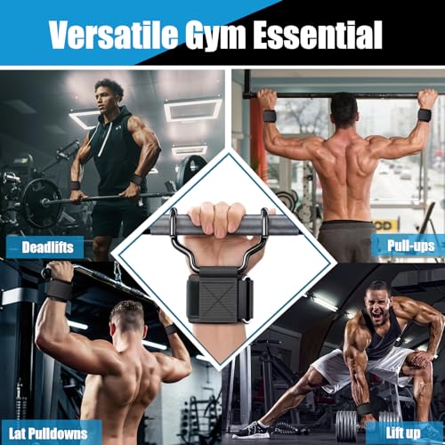 Weight Lifting Hooks, Upgrade Weightlifting Grip Hooks, Heavy Duty Lifting Wrist Straps for Pull-Ups, Strength Training and Deadlifts, Wrist Strap Hook for Men and Women - color: Black
