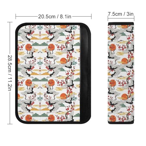 1 Pair Red Sun Flower Crane Bird Seat Belt Shoulder Pad Soft Padded Seat Belt Cushion for Adult Use, Stroller Pushchair High Chair, Pressure Relief - color: Pattern 180