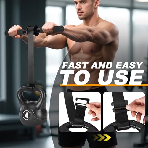Forearm Strengthener & Forearm Exerciser, Wrist Roller with PVC Anti-Slip Grip Handles, Forearm Strength Trainer with Ultra-Strong Nylon Webbing for Wrist and Forearm Strength Training