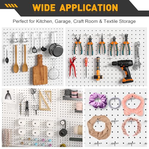 Pegboard Hooks, 25 Pack 4 inch Peg Board Organizer Accessories for Hanging Fit 1/8" Metal Peg Board Hooks for Garage, Workshop, Office, Craft Storage, Kitchen