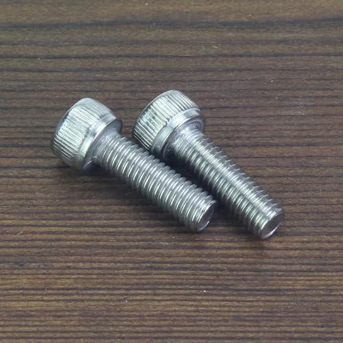HELIFOUNER 50 Pieces M5 x 16mm, Thread Pitch 0.8mm, 304 Stainless Steel (18-8) Hex Socket Head Cap Screws, Fully Threaded - size: M5 x 16mm