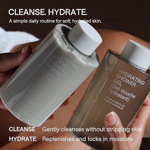 biotyspa Daily Essentials - Hydrating Shower Gel & Body Lotion with Hyaluronic Acid, Niacinamide & Aloe Vera - Cleanses & Moisturizes - Organic, Vegan, Made in Australia - 2pc Set - 400ml Each - size: 13.53 Fl Oz (Pack of 2)