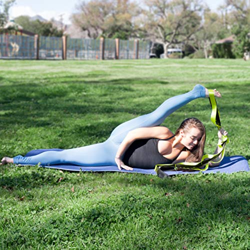 ProsourceFIt Multi-Loop Stretching Strap 8 Ft for Yoga, Pilates, Physical Therapy, Sports, Dance & Gymnastics to Improve Posture, Increase Flexibility and Mobility, 3 dual-toned colors available