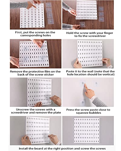 Pegboard Accessories Combination Wall Organizer Kit,Pegboard Shelf for Bedroom,Study,Office,Bathroom,Pegboard Bins with 4 Pieces Pegboards and 12 Accessories,22"x22",White