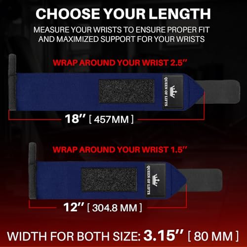 TECEUM Elastic Cotton Weightlifting Wrist Wraps with Thumb Loops, 1 Pair - color: Navy Blue, style: 12" – Arms on Fire