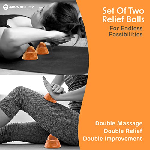 Acumobility Massage Ball Roller 2 Pack - Trigger Point - Massage Balls | Massage Roller Ball, Foot Massage Ball, Physical Therapy Ball - color: Orange