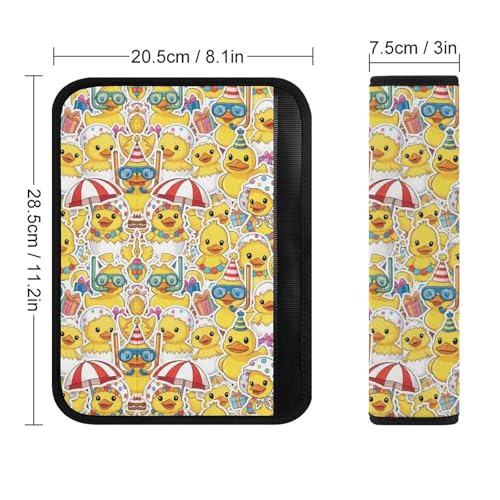 Universal Fit Yellow Duck Cute Ducks Seat Belt Shoulder Pad for Adult Use, Most Cars, 1 Pair Harness Pads Strap Anti-Slip Pad - color: Pattern 620