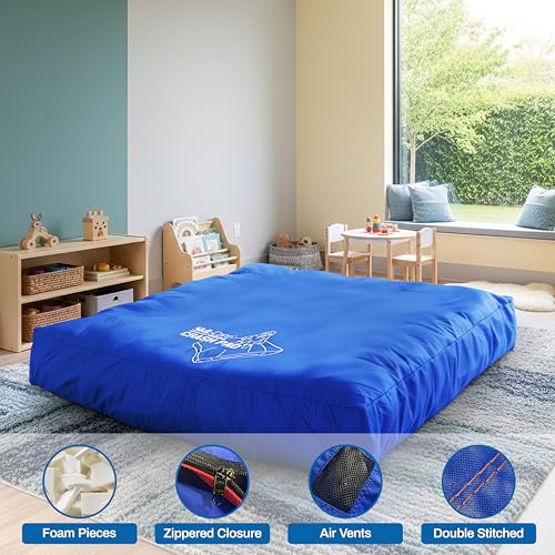 Skil-Care Crash Pads for Kids Sensory, High-Density Foam Crash Mat, Nylon | Water-Resistant Cover Crash Pads with Mesh Vents from 3x4ft to 8x8ft for Daily Use in Sensory Rooms, Schools, Clinics, Home - size: 6x8 Feet