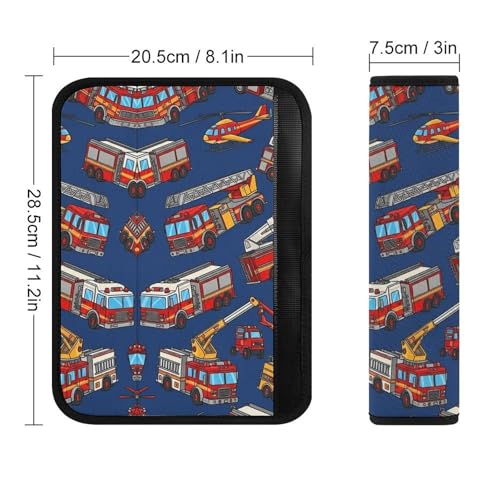1 Pair Universal Soft and Comfortable Seat Belt Shoulder Pad for Kids, Stroller Pushchair High Chair, Fire Truck Firefighter Engine Blue Fireman Shoulder Protector, Anti-Slip Pad - color: Pattern 486