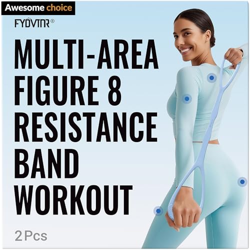 Upgraded Figure 8 Resistance Bands, Resistance Bands for Arms & Full Body Workout, Stretch Resistance Band with Handles for Yoga, Pilates, Toning, Home Fitness & Physical Therapy - color: 15LB Purple+25LB Blue