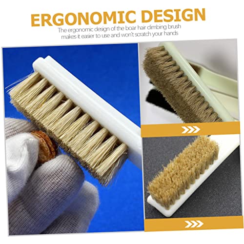 2Pcs Bouldering Brush Premium Boar Hair Stone Cleaning Brush for Climbing Rocks Handle for Easy Use and Carrying for Climbing Enthusiasts
