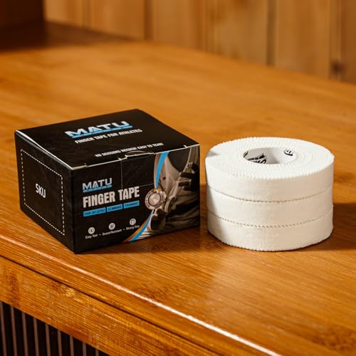 Jiu Jitsu Tape - Strong Athletic Finger Tape, 1/2" x 32.8' - Protect Fingers and Toes in MMA, Judo, Wrestling, Martial Arts, Rock Climbing - color: A: White