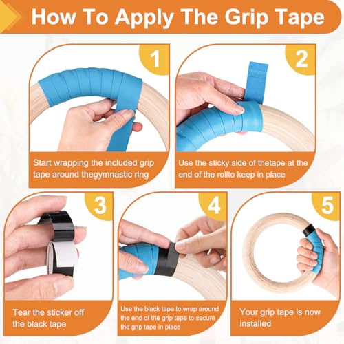 Wooden Gym Rings, 9ft Numbered Double-Layer Quick Adjust Straps | Sturdy wooden gymnastic rings build upper body and core strength for daily bodyweight fitness and muscle shaping routines