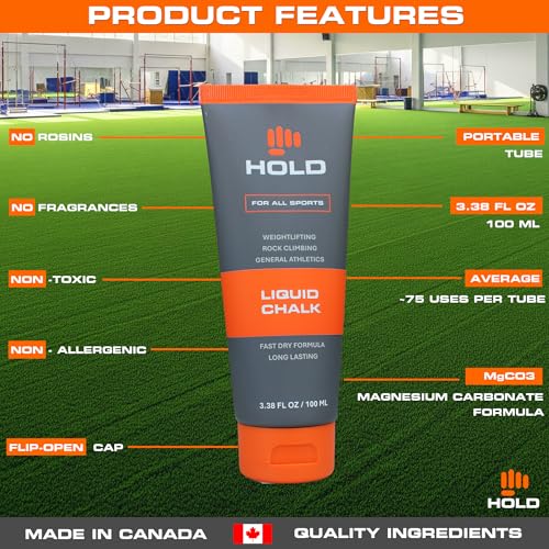 HOLD Liquid Sports Chalk for Climbing, Weightlifting, Gymnastics & Powerlifting – No Additives, Non-Toxic, Sweat-Resistant, Strong Grip Performance - style: Unscented