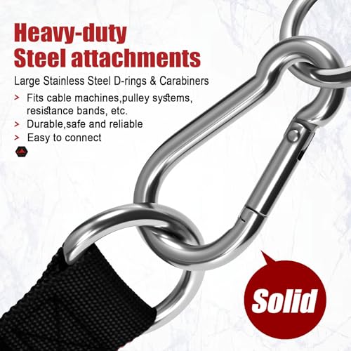 Heavy Duty Gym Exercise Handles Attachment for Cable Machine,Resistance Band,Pulley System Home Fitness Workout Equipment, with Elastic Rubber Grip and 2 Large Carabiners - color: Classic Black