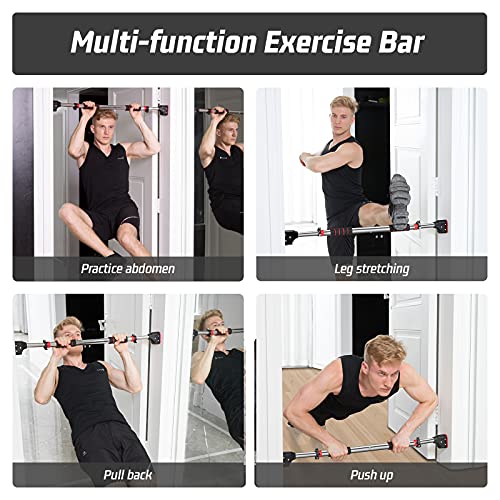 Pull Up Bar for Doorway - Chin Up Bar No Screw Installation Strength Training Door Frame Pull-up Bar with Locking Mechanism, Adjustable Width Workout Bars for Home Gym Exercise Fitness 480LBS