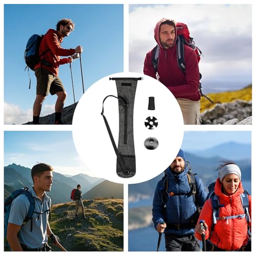 Trekking Pole Carrying Bag Adjustable Shoulder Strap Design Waterproof | Portable Lightweight Multi-Functional for Mountaining Backpacking Camping