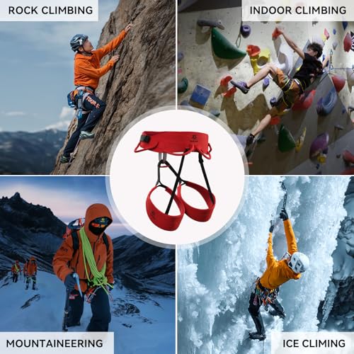 KAILAS Airo Rock Climbing Harness Men Roofing Harnesses Rescue Mountaineering Safety Belt Women Comfortable Lightweight - color: Red, size: X-Large
