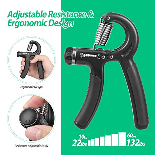 NIYIKOW Grip Strength Trainer, Hand Grip Strengthener, Grip Strengthener, Adjustable Resistance, Forearm Strengthener, Perfect for Musicians Athletes - color: Black-1Pack