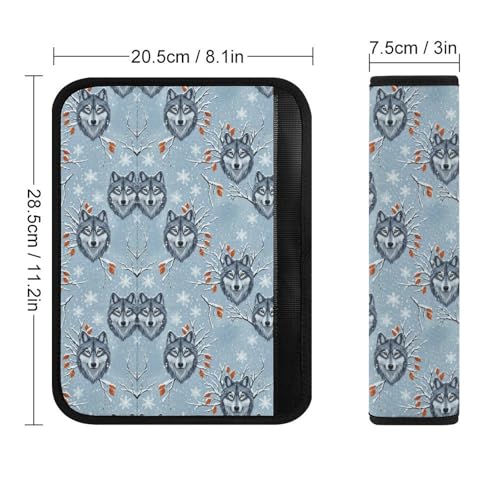 2 Pack Snow Wolves Lovers Car Seat Belt Pad Soft Padded Seat Belt Cushion for Child, Stroller Pushchair High Chair, Shock Absorption - color: Pattern 94