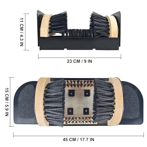 Earl Diamond Boot Scrubber - Outdoor Shoe Scraper Cleaner Brush - Heavy Duty Durable Shoe Cleaning Brush (with Pedal)