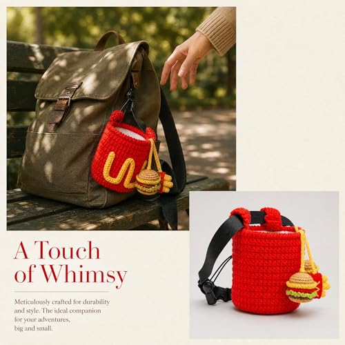 Cute Rock Climbing Chalk Bag, Soft Knitted Climbing Chalk Pouch with Drawstring & Adjustable Belt, Fit Bouldering, Gymnastics & Outdoor Activities for Climbers - color: Red