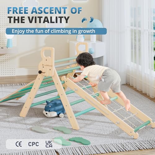 10-in-1 Pikler Triangle Set, Climbing Toys for Kids Emerald Forest - color: Emerald Forest