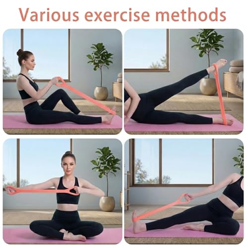 Figure 8 Resistance Band with Handles Elastic Exercise Band for Arm Back & Shoulder Workout Non-Slip 8 Shaped Resistance Band for Home Gym Yoga Pilates Stretching & Physical Therapy 3Pack - color: Blue Pink Purple