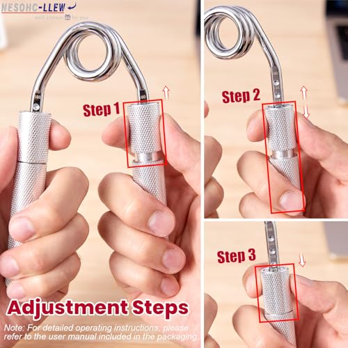 Hand Gripper Strengthener, 40–160 lbs Adjustable Resistance, All-Metal Grip Trainer with Carbon Steel Spring and Aluminum Handles
