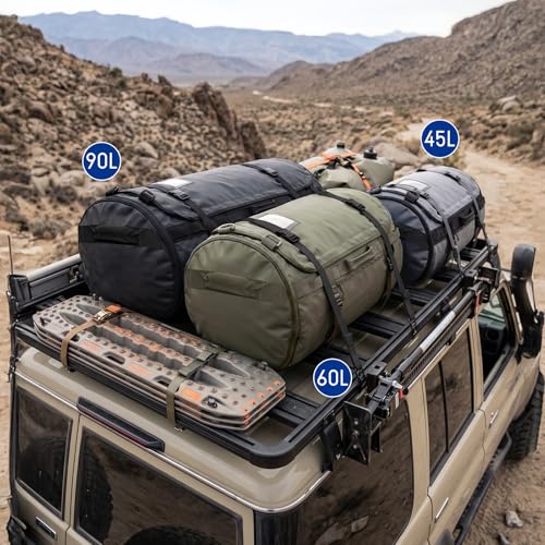 Haimont Heavy Duty Convertible Travel Duffel Backpack, Black, 60L | Shoe Compartment, Water-Resistant Tarpaulin, Wide U-Shaped Opening - color: Black, size: 60L