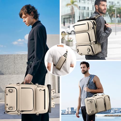 FUTURE AESTHEICS Travel backpack Carry-on Travel Backpack For Women Men Flight Approved Business Weekender Overnight Waterproof Daypack (off-white) - color: Off-white