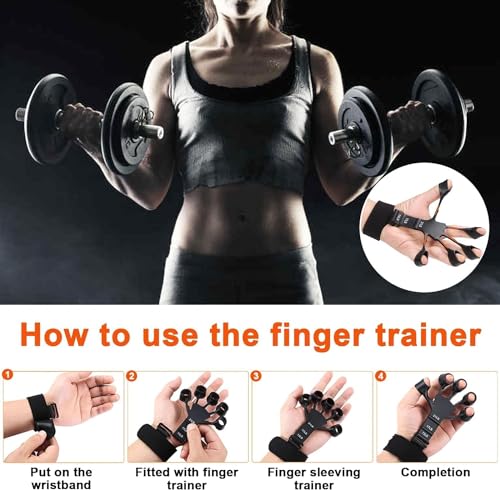 Generic Grip Strength Trainer, Finger Strengthener, Hand Strengthener, 6 Resistant Levels, Adjustable, for Therapy, Relieve Pain, Arthritis, Black Grey, Set of 2