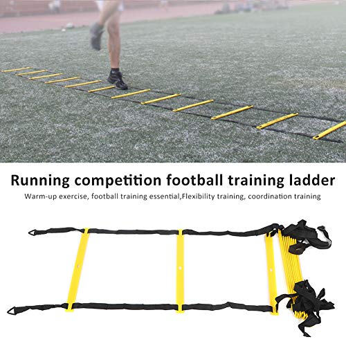 12 Rungs Running Competition Football Training Warm Up Speed Reinforced Soft Agile Step Ladder for Football Training and Warm Up Exercises PP Material 5m Length 43cm Rung Spacing