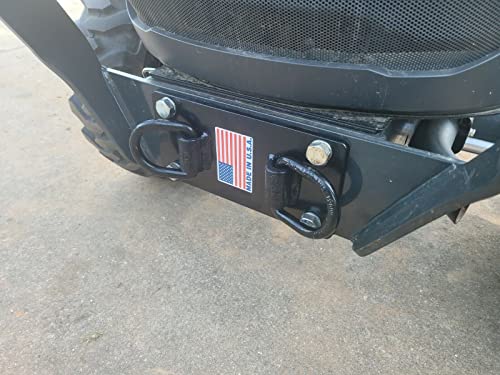 M.G.E. Products Kioti Bobcat Tractor Front Bumper Hitch D-Ring Bracket Tie Down Hooks - Powder Coated Steel - Made in USA