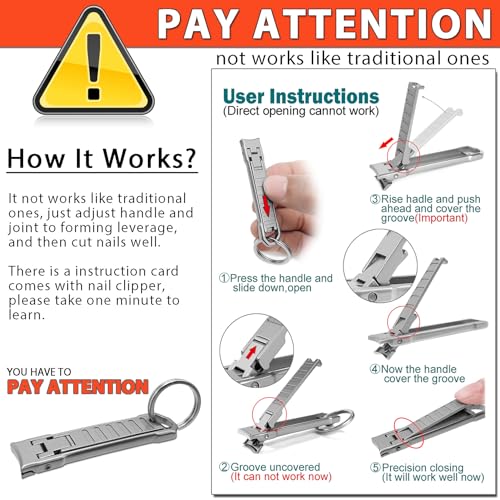 Nail Clippers for Natural Finger Nails Ultra Thin Mini Travel Portable Folding Wide Jaw Cutter with Glass Nail File Curved Trimmer for Fingernail Toenail, with Keychain(X021DB-S) - size: Mini