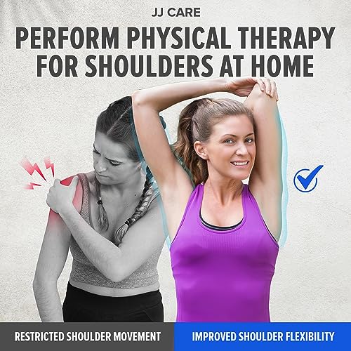 JJ CARE Over the Door Shoulder Pulley for Physical Therapy, 90 Inches Adjustable Exercise Pulleys for Shoulder Rehab – Rotator Cuff Exercise Equipment with Padded Handles, Door Hanger & Carry Bag