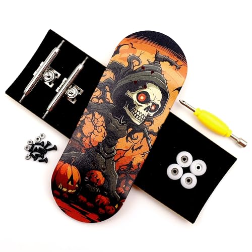 36mm Pro Fingerboard with Wooden Finger Skateboard Deck Upgraded Finger Board Trucks Street Shape Bearing Wheels (Tree) - color: Tree