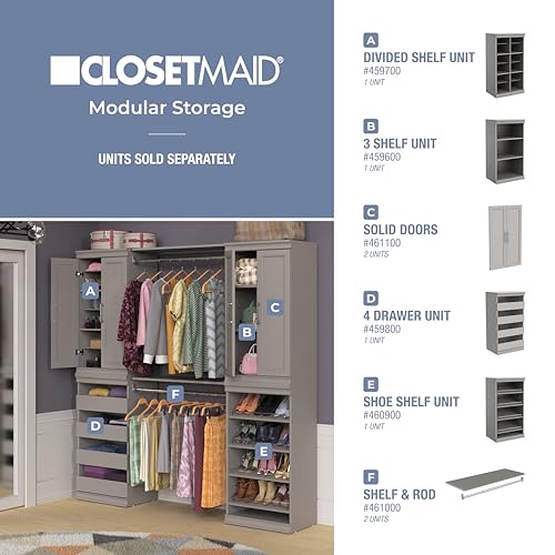 ClosetMaid Modular Storage Shelf Unit with Angled Shoe Shelves, Taupe - color: Taupe