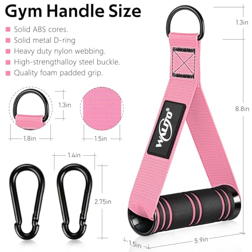Exercise Handles, Cable Machine Handles for Gym Cable Attachments Training | 2 Pack Heavy Duty Handle with Non Slip Grip for Cable Machines, Pull Down Workouts, Resistance Bands and Home Gym Equipment - color: Pink