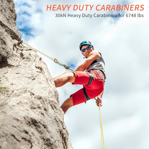 NewDoar CE Certified 30kN-6744lbs Climbing Carabiner Professional, Heavy Duty D Screwgate Clip, for Climbing,Rappelling,Hunting, Rescue - color: Screwgate/Blue/5pcs